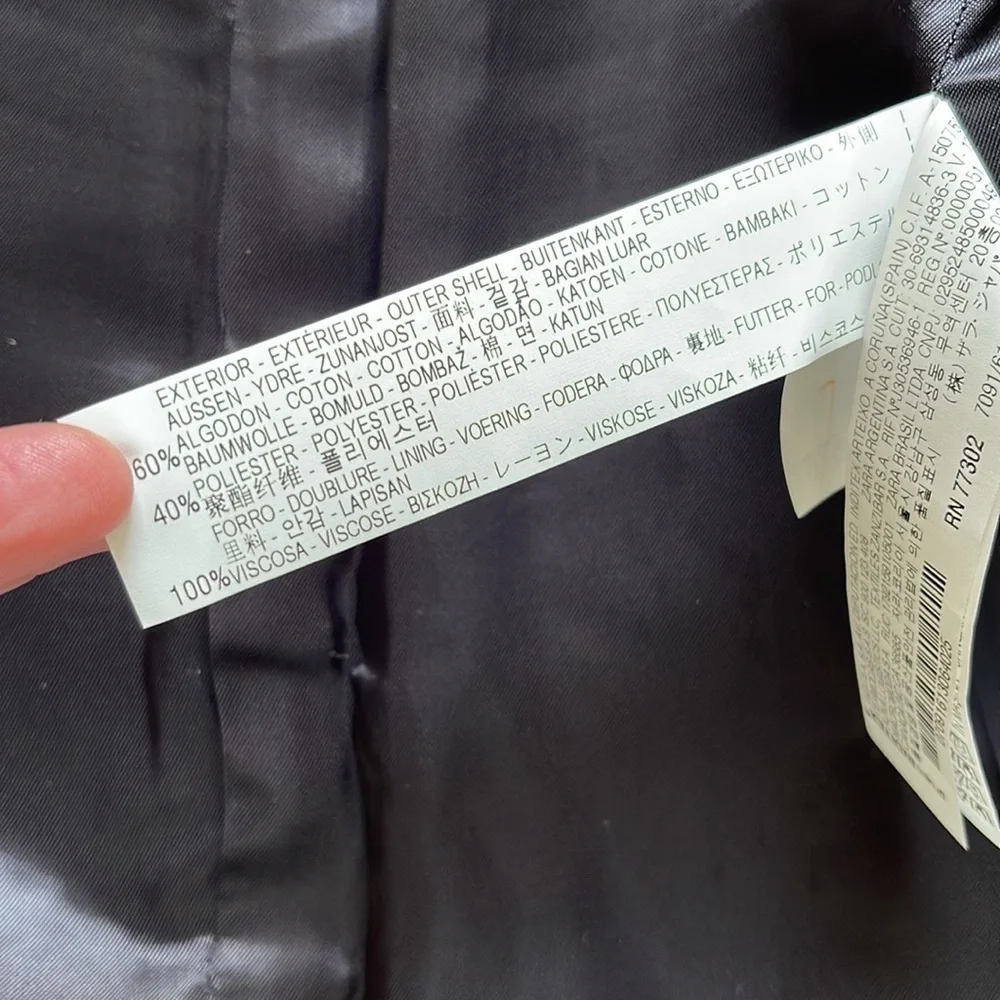 ZARA | Black white red collarless structured jacket - Picture 7 of 9